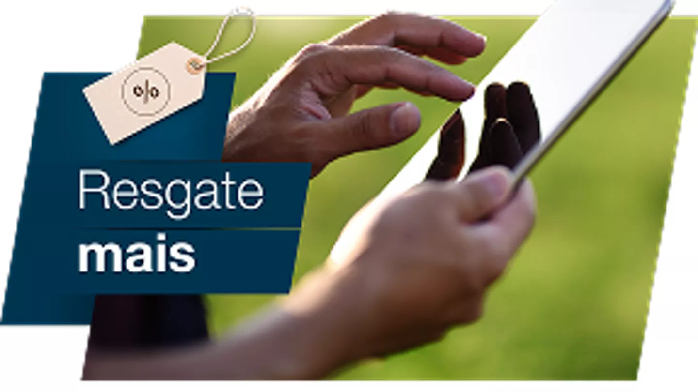 imagem de tablet e texto "resgate mais"