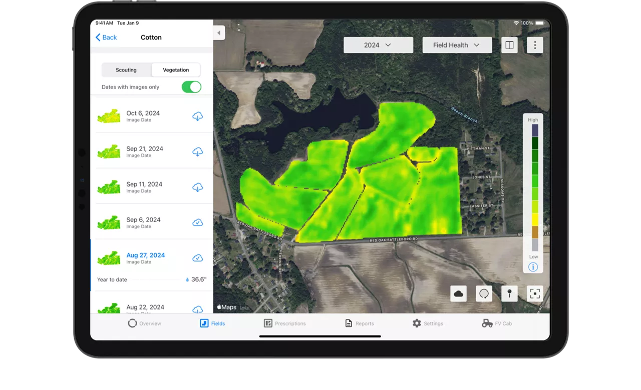 Vegetation map in FieldView