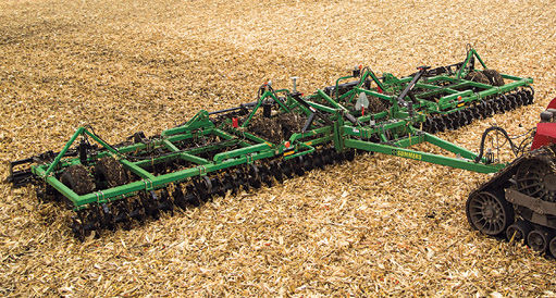 Vertical tillage on heavy corn residue. 