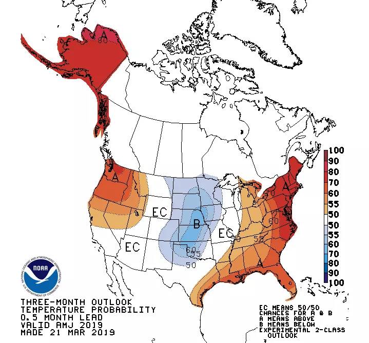 3 Month Temperature Map