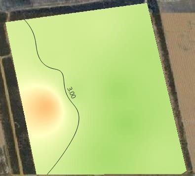 Pictured in the ‘Laconik Combine’ trials program that assessed fungicide applications in canola in southern WA shows the excellent spatial yield response to applications of Aviator Xpro at the high label rate. Aviator Xpro applications in the trial achieved an average 200 kg/ha extra grain yield and $117/ha profit gain.
