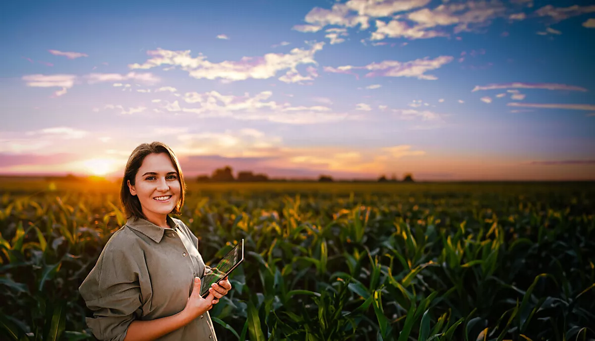 Farmer Woman Holding a Tablet