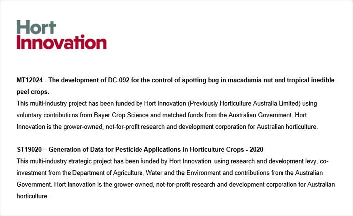 Hort Innovation MT12024 and ST19020