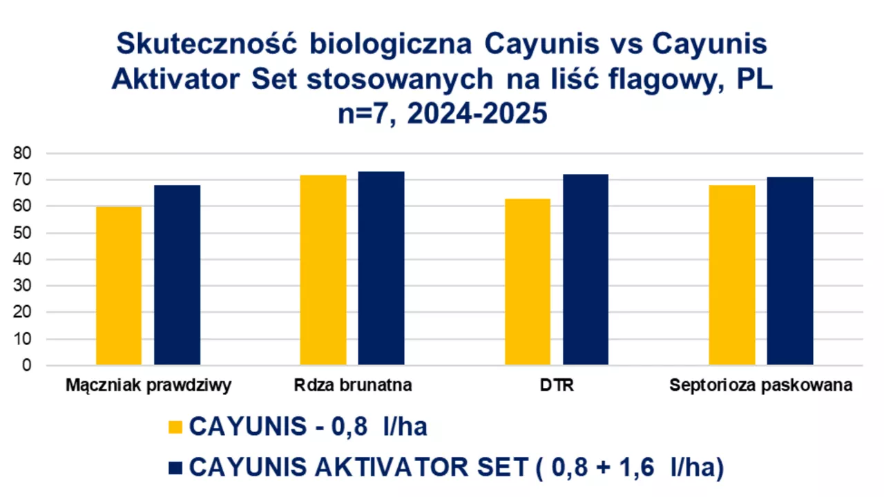 wykresy - skuteczność Cayunis vs. Cayunis Aktivator Set