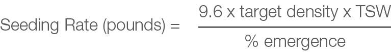 Canola Seeding Rate in pounds based on TSW, target density, and emergence