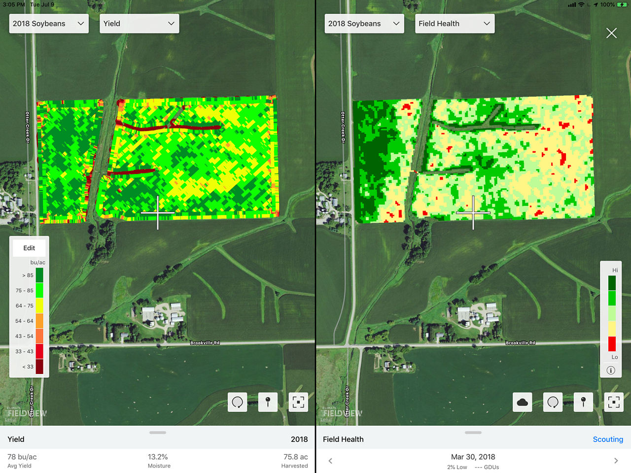 Climate FieldView™ scouting map 