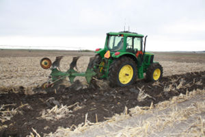 Moldboard plow at Bayer Learning Center, Gothenburg, NE. Where appropriate, moldboard plowing can bury weed seed below germination levels. 