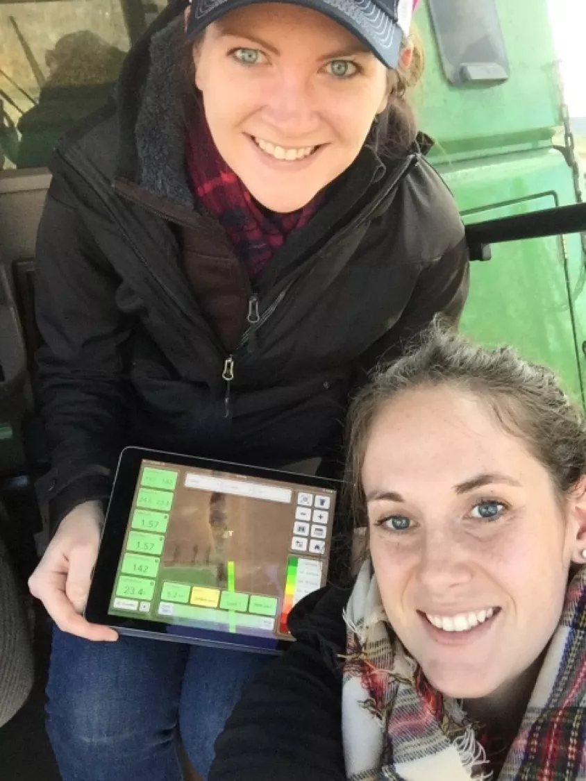 Lydia showing FieldView on tablet