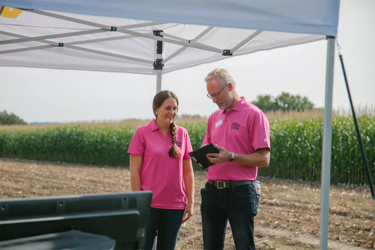 Lydia talks with another FieldView rep