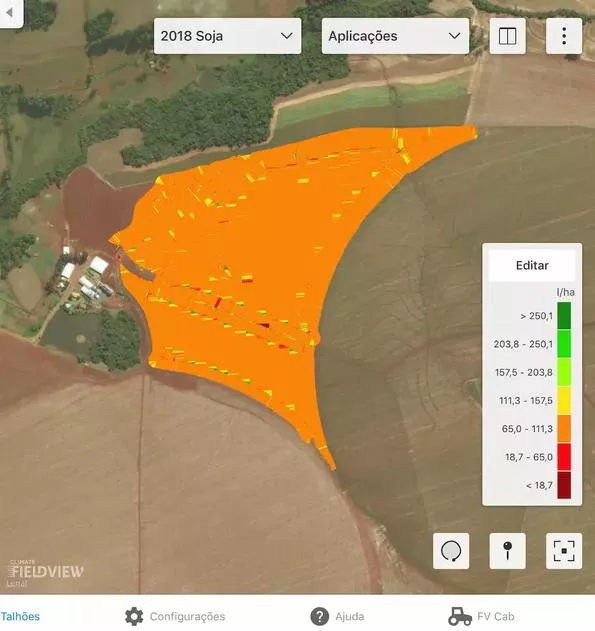 Mapa de Pulverização Fieldview™ 