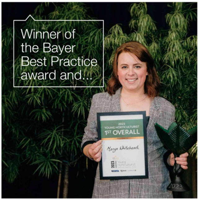 Meryn Whitehead - Bayer Best Practice Young Horticulturist of the Year 2023