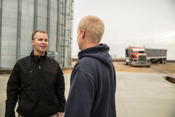 A grower talking to someone about his farming operation.