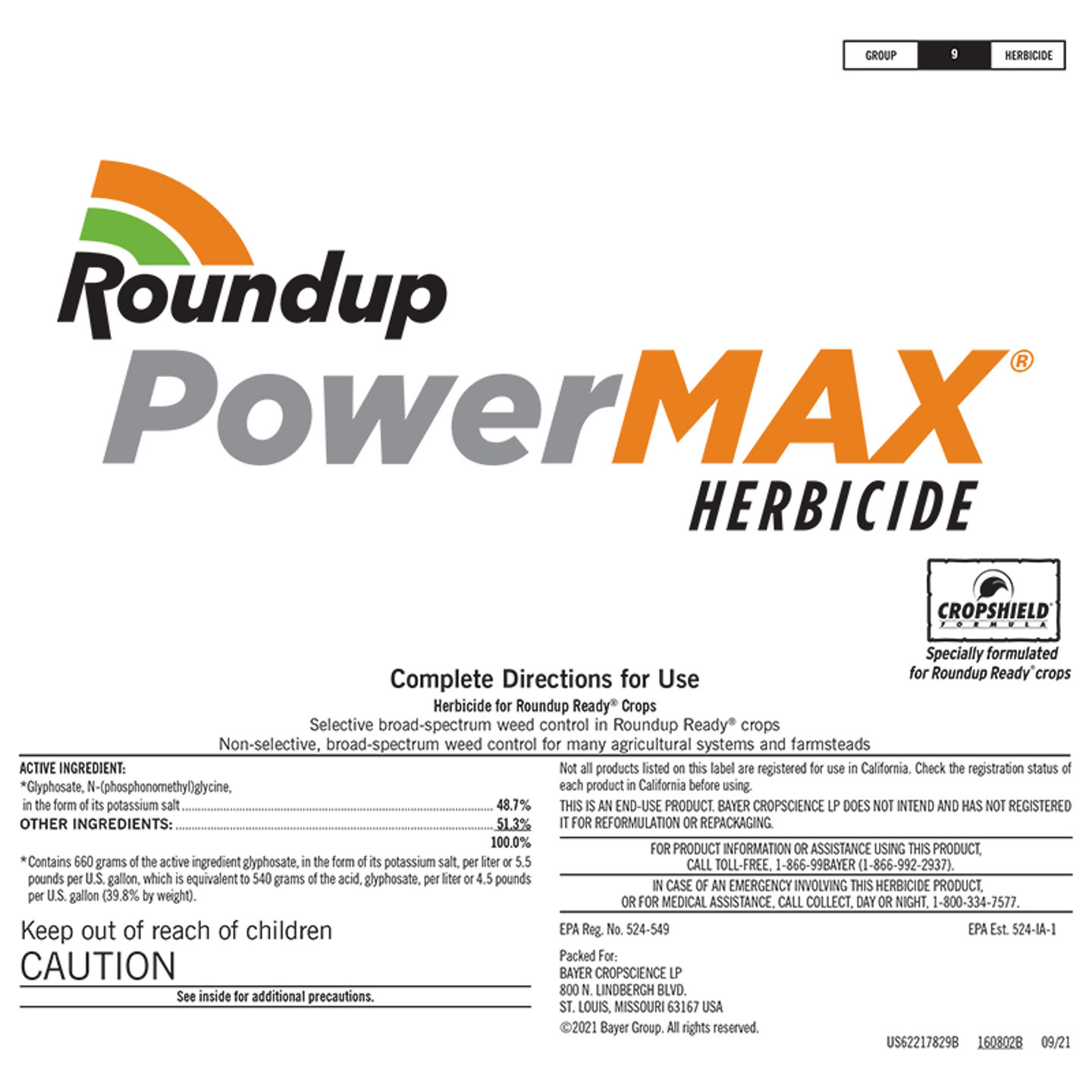 Roundup PowerMAX Herbicide Crop Science US