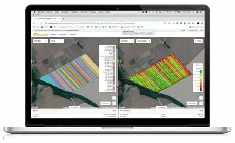 imagem de um notebook monitorando uma safra