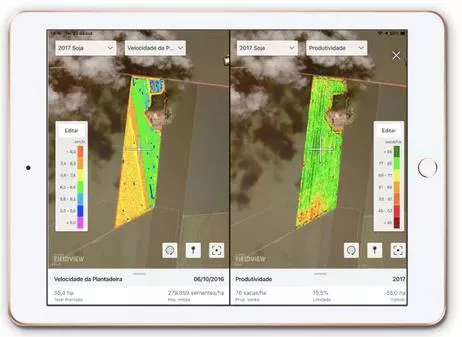 imagem de um tablet mostrando a safra