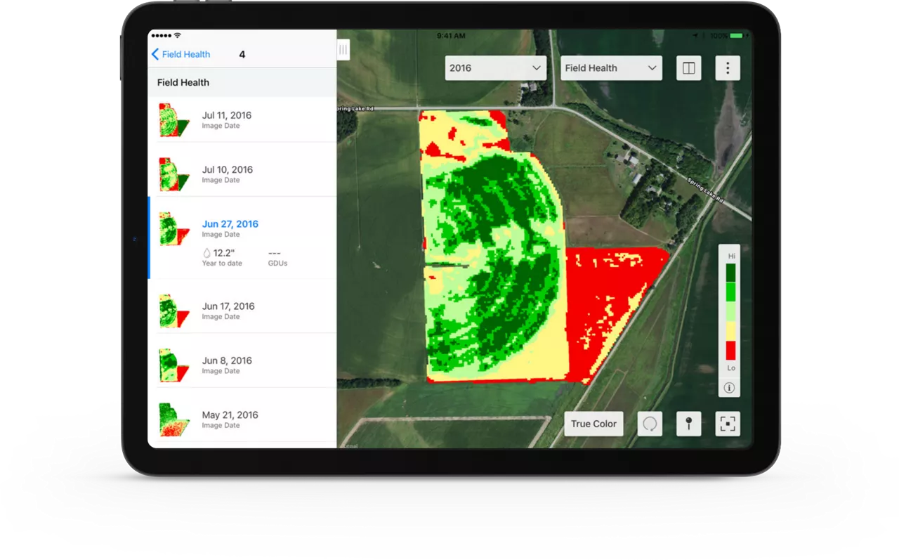 Image of a FieldView scouting screen