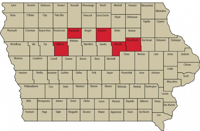 Asian Copperleaf in Field Iowa Map