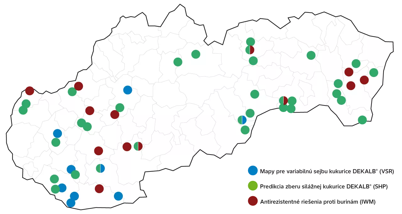 Mapa lokalít, kde už zákazníci využívajú BayServis služby