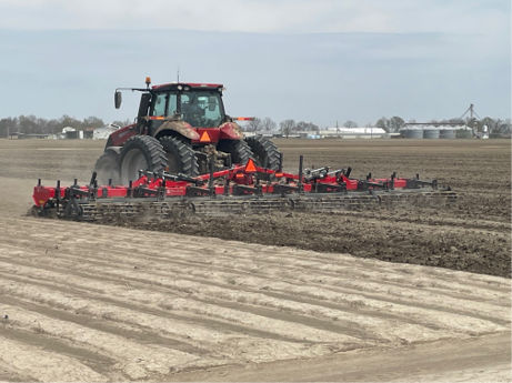 Bigham Hipper Roller being used for planting bed preparation