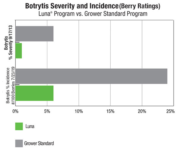 Botrytis Severity and Incidence in Grape