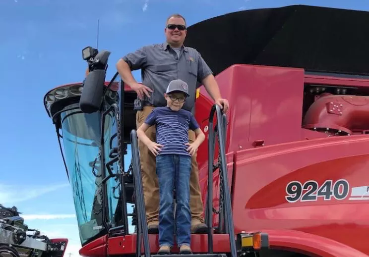 Brandon Hunt with his son, Case