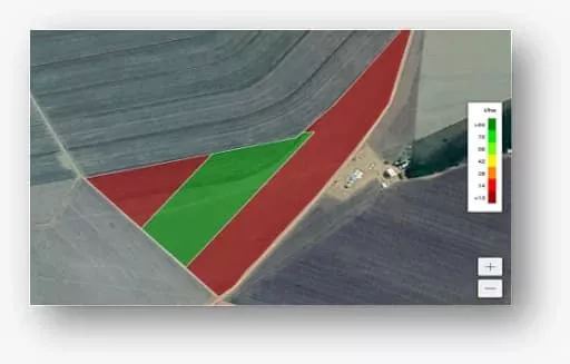Mapa de Prescrição Manual feito com a ferramenta de agricultura digital FieldView™  