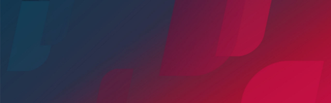A red and pink background overlaying a picture of a field