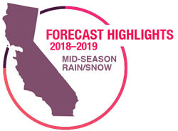 california state outline forecast highlights 2018-2019 midseason rain/snow