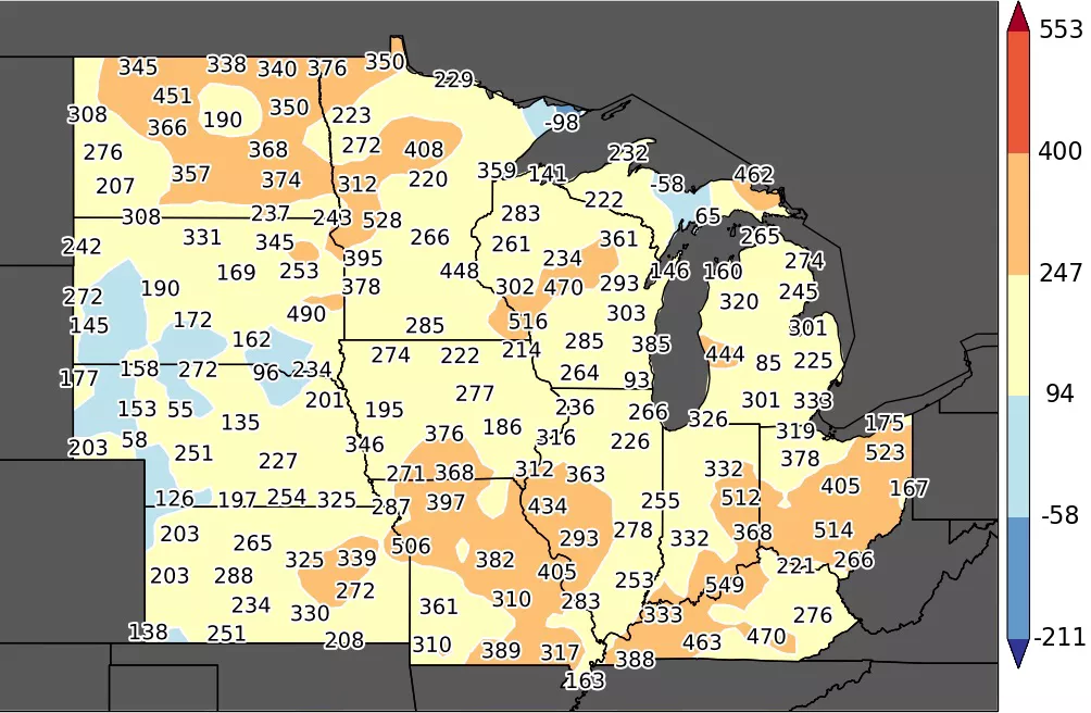 Growing Degree Unit Map