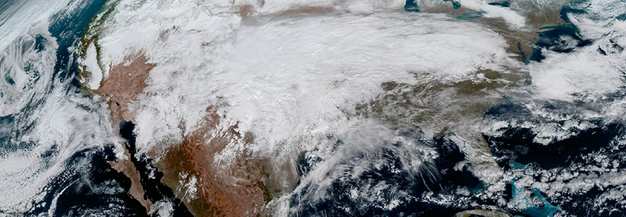 Satellite Image of Atmospheric Activity Over North America