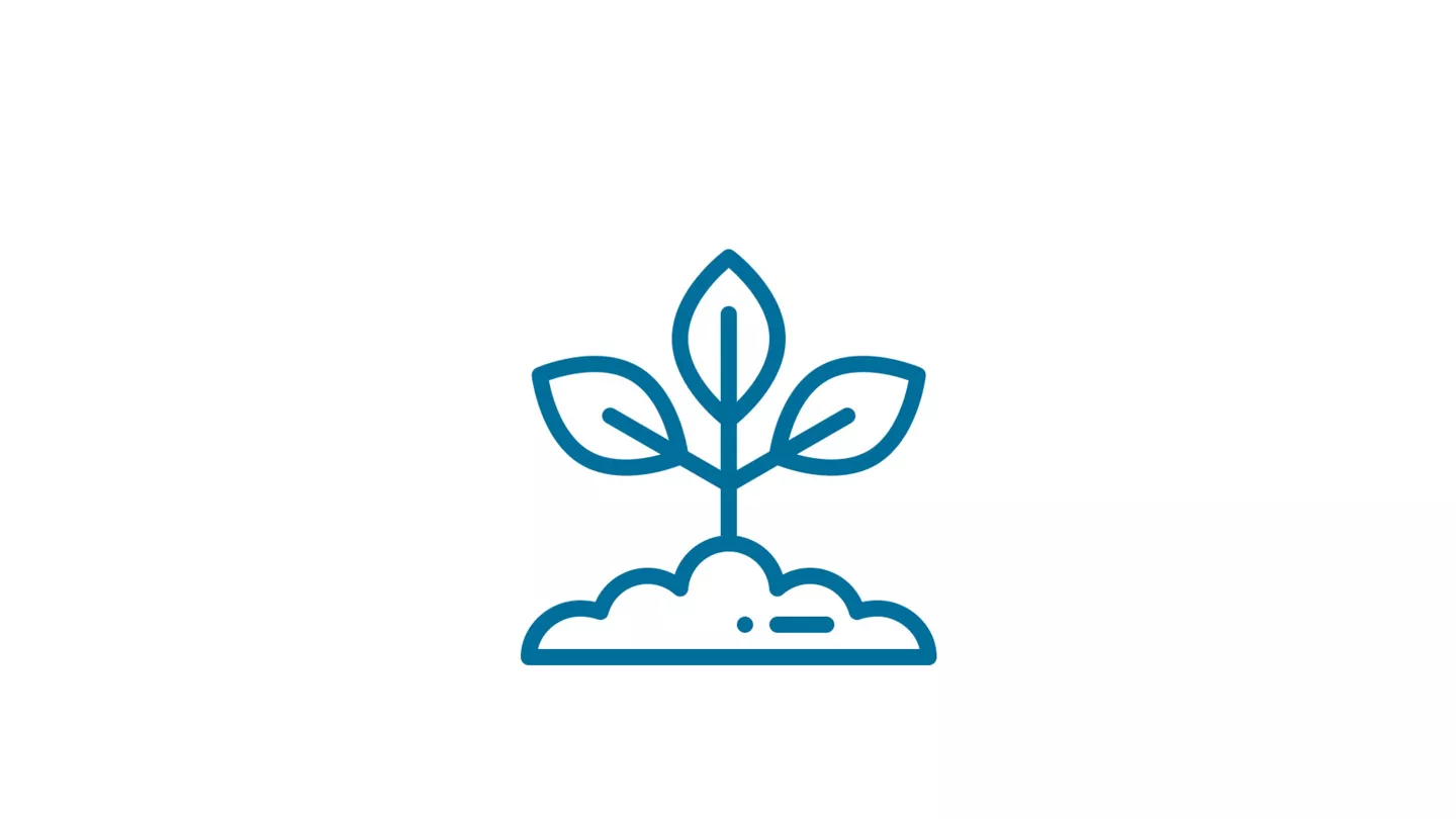 ícone de planta na terra