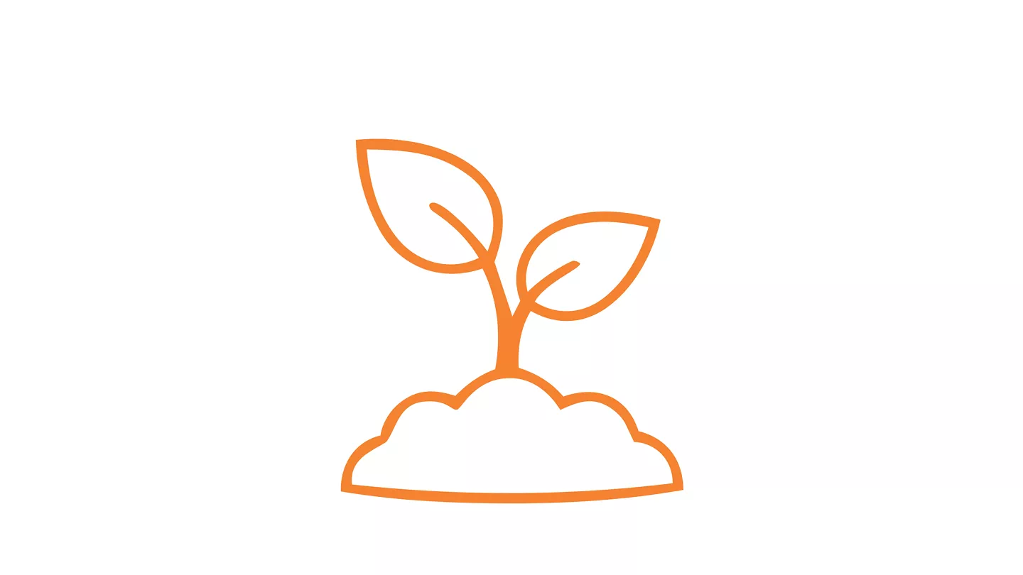 ícone de planta na terra