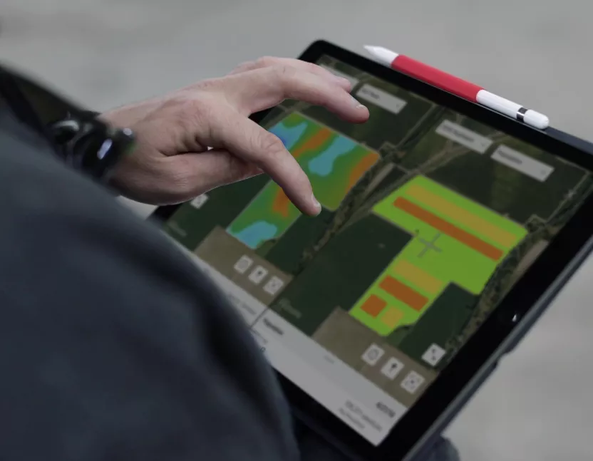 Farmer Using FieldView on iPad