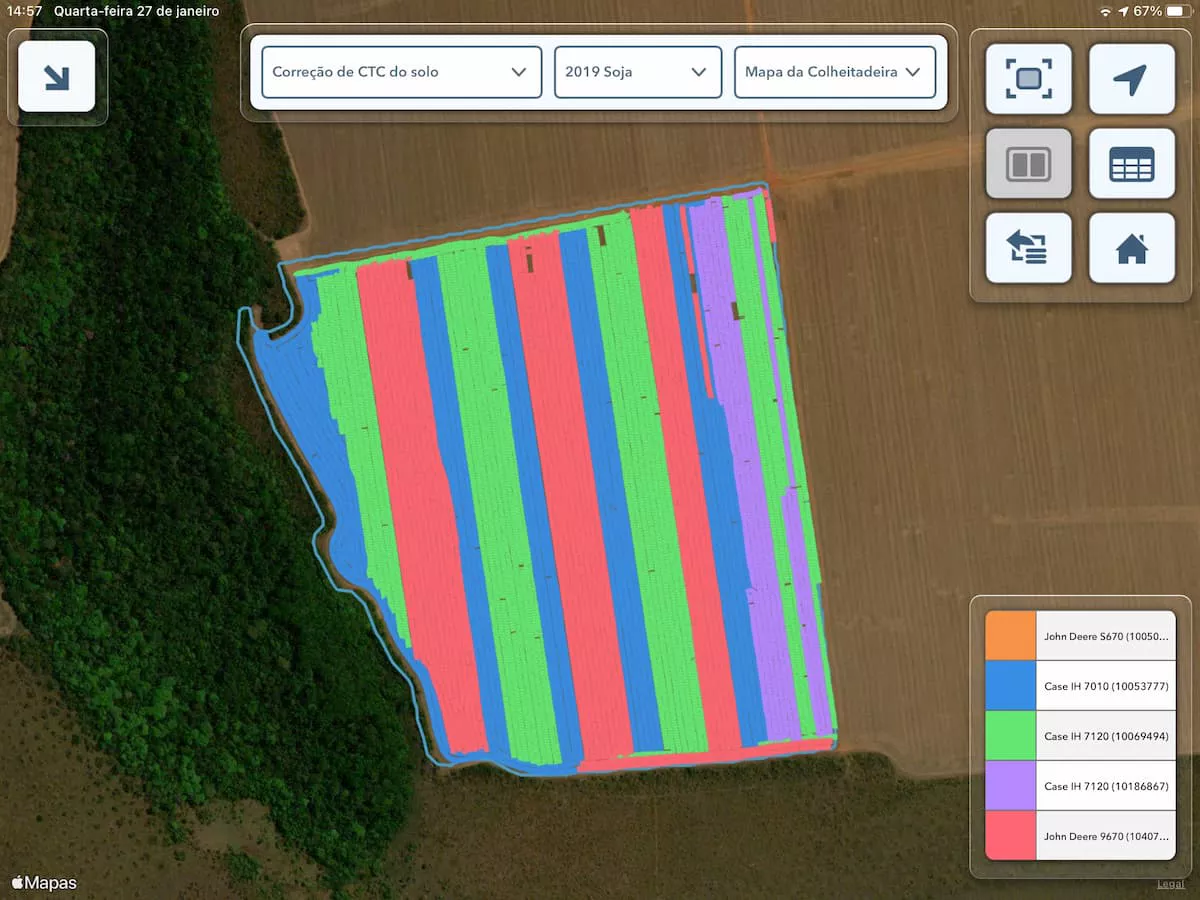 Mapa da colheitadeira.