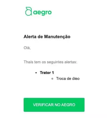 Programe e receba avisos de manutenção no celular e e-mail.