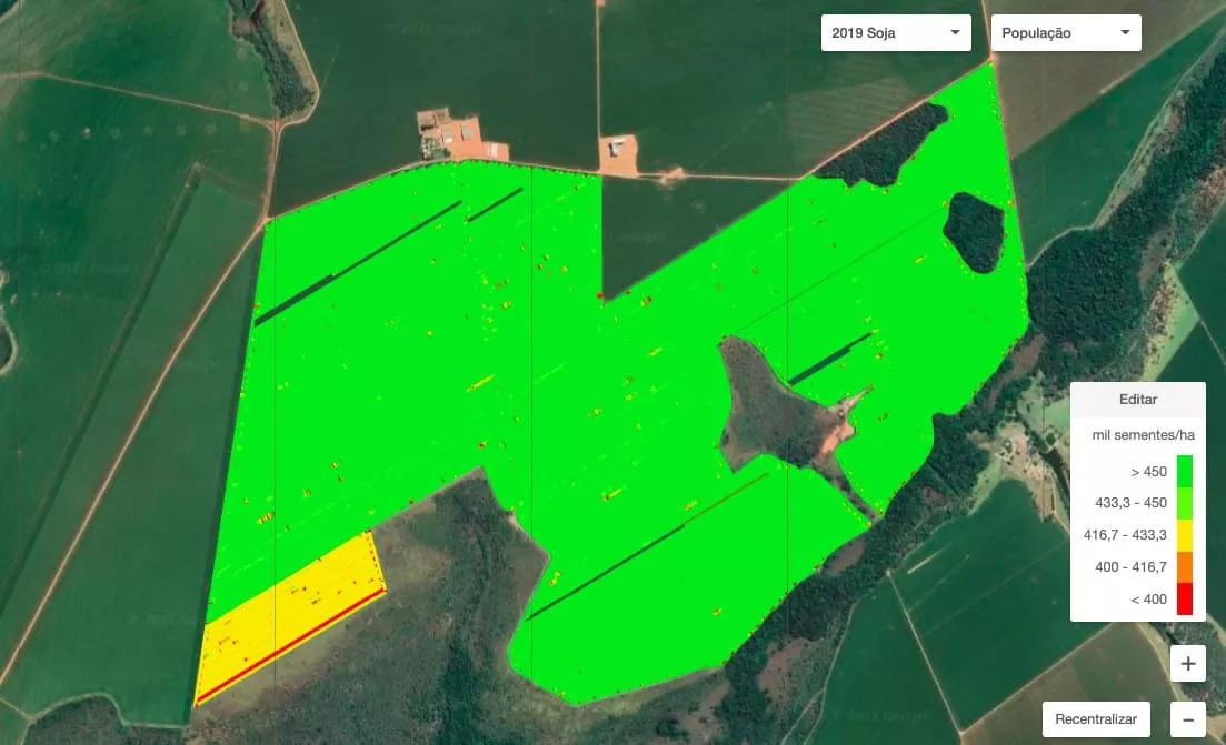 Mapa de População - Plantio de soja - Embuchamento.