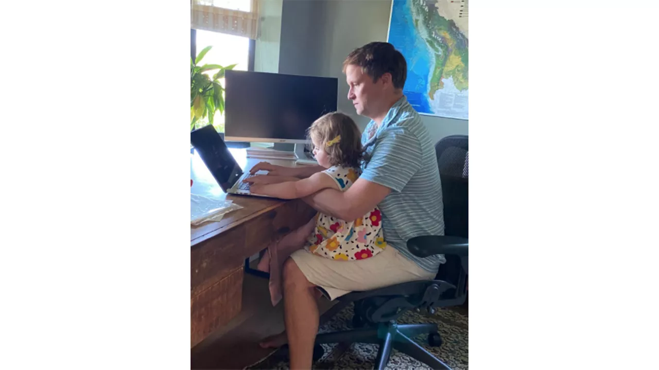 Matt and Frances Garvert Working in Home Office