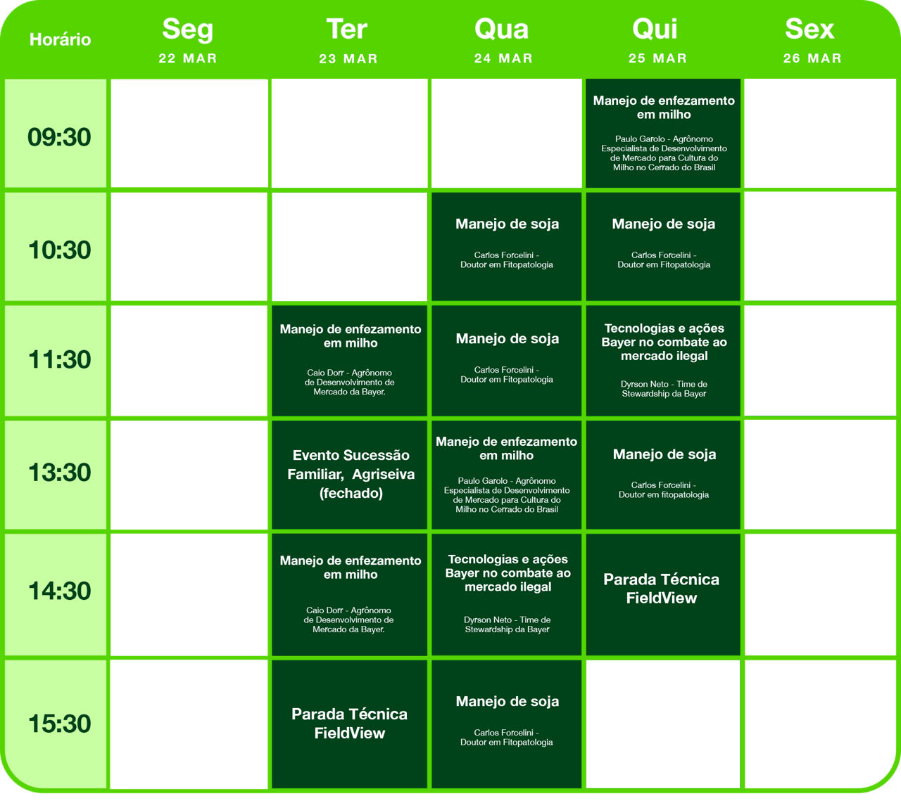 Calendário Showtec