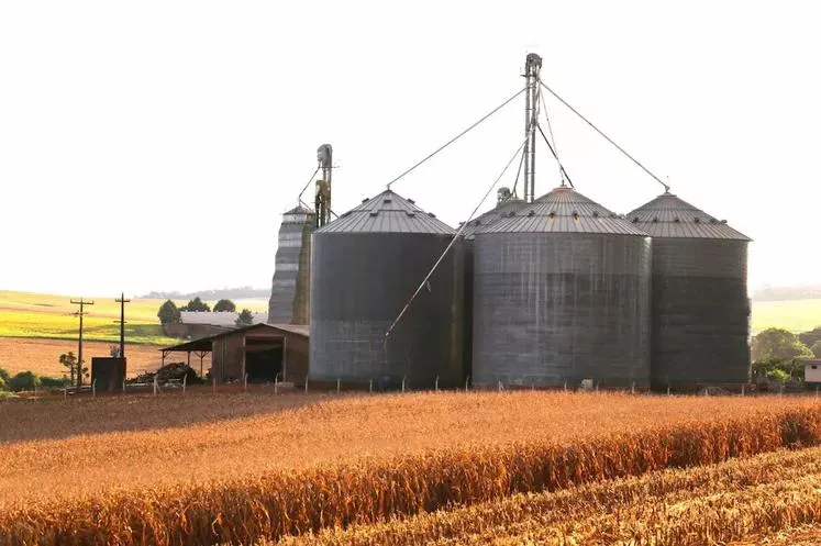 Silos de armazenagem de grãos